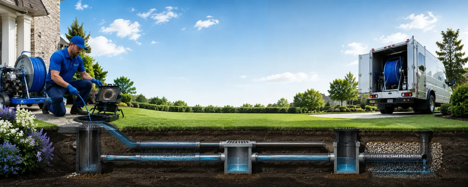 Outdoor drain cleaning information for Brentwood, CA